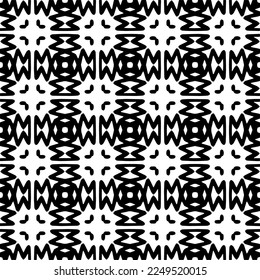 Seamless pattern of black shapes on white background.