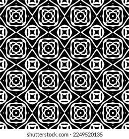 Seamless pattern of black shapes on white background.