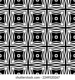Seamless pattern of black shapes on white background.