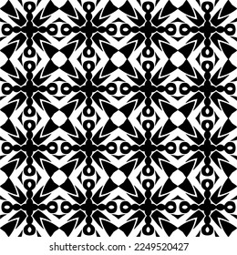 Seamless pattern of black shapes on white background.