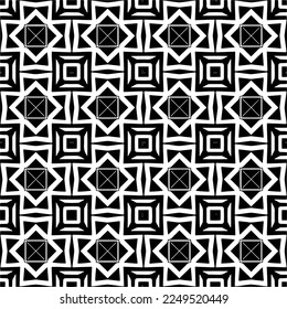 Seamless pattern of black shapes on white background.