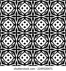 Seamless pattern of black shapes on white background.