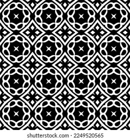 Seamless pattern of black shapes on white background.