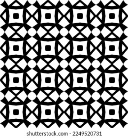 Seamless pattern of black shapes on white background.