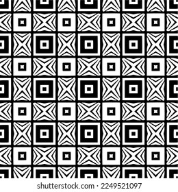 Seamless pattern of black shapes on white background.