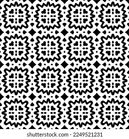 Seamless pattern of black shapes on white background.