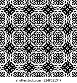 Seamless pattern of black shapes on white background.