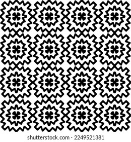 Seamless pattern of black shapes on white background.