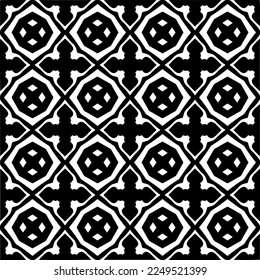 Seamless pattern of black shapes on white background.