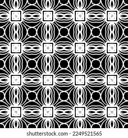 Seamless pattern of black shapes on white background.