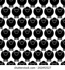 Seamless pattern black sheep