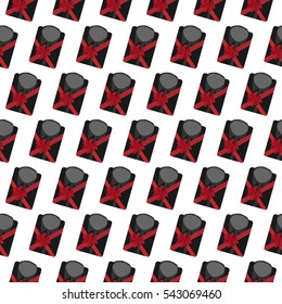 seamless pattern black shirt with a red ribbon bow in a gift box , men, businessman ,shop men's clothing texture