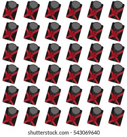 seamless pattern black shirt with a red ribbon bow in a gift box , men, businessman ,shop men's clothing texture