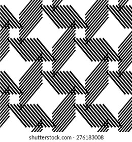 Seamless pattern - black signs on white background