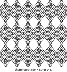 Seamless pattern - black signs on white background
