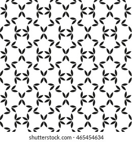 Seamless pattern - black signs on white background