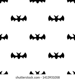 Seamless pattern with black silhouette bats. Halloween texture. Vector illustration for design, web, wrapping paper, fabric, wallpaper.