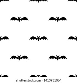 Seamless pattern with black silhouette bats. Halloween texture. Vector illustration for design, web, wrapping paper, fabric, wallpaper.