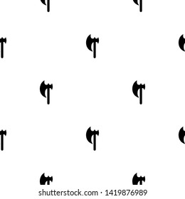 Seamless pattern with black silhouette icon of axe on white background. Medieval weapon sign. Vector illustration for design, web, wrapping paper, fabric, wallpaper.