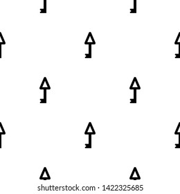 Seamless pattern with black silhouette of key icons on white background. Vector illustration for design, web, wrapping paper, fabric, wallpaper.