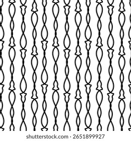 seamless pattern with black silhouettes of chains modern print for fabric surface design packaging vector illustration
