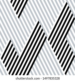 Seamless pattern with black and silver gray lines.