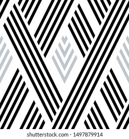 Seamless pattern with black and silver gray lines.