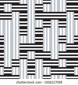 Seamless pattern with black and silver gray bands.