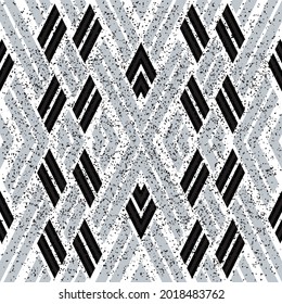 Seamless pattern with black and silver gray segments _2_. Seamless vector illustration eps 10.