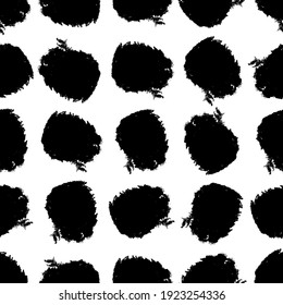Patrón sin inconvenientes con el boceto negro dibujado a mano los círculos de los garabatos se forman sobre el fondo blanco. Textura de grueso abstracto. Ilustración del vector