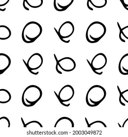 Patrón sin brillo con forma de maniobra redondeada dibujada a mano sobre fondo blanco. Textura de grueso abstracto. Ilustración del vector