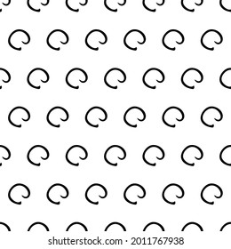 Seamless pattern with black sketch hand drawn round squiggle  shape on white background. Abstract grunge texture. Vector illustration