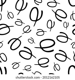 Patrón sin brillo con forma de maniobra redondeada dibujada a mano sobre fondo blanco. Textura de grueso abstracto. Ilustración del vector
