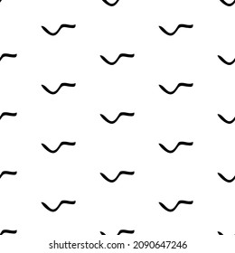 Nahtloses Muster mit handgezeichneter schwarzer Skizze auf weißem Hintergrund. Abstrakte Grunge-Textur. Vektorgrafik