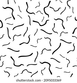 Nahtloses Muster mit handgezeichneter schwarzer Skizze auf weißem Hintergrund. Abstrakte Grunge-Textur. Vektorgrafik