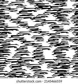 Seamless pattern with black sketch hand drawn squiggle  shape on white background. Abstract grunge texture. Vector illustration