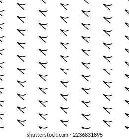Seamless pattern with black sketch hand drawn squiggle  shape on white background. Abstract grunge texture. Vector illustration