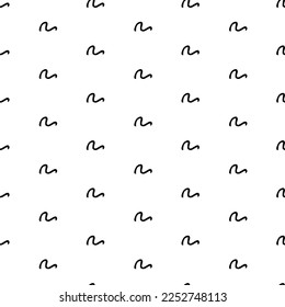 Seamless pattern with black sketch hand drawn squiggle  shape on white background. Abstract grunge texture. Vector illustration
