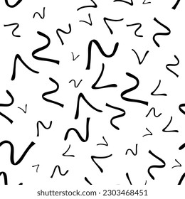 Patrón sin brillo con forma de broche dibujado a mano sobre fondo blanco. Textura de grueso abstracto. Ilustración del vector