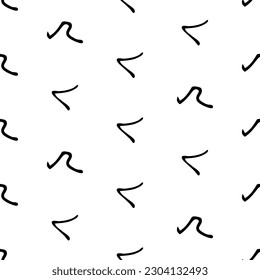 Nahtloses Muster mit handgezeichneter schwarzer Skizze auf weißem Hintergrund. Abstrakte Grunge-Textur. Vektorgrafik