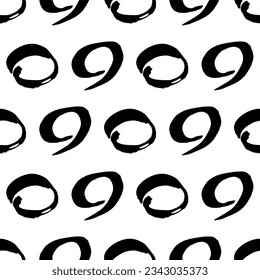 Nahtloses Muster mit handgezeichnet gezeichneten, handgezeichneten Pinselkreisen auf weißem Hintergrund. Abstrakte Grunge-Textur. Vektorgrafik