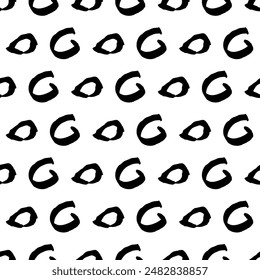 Nahtloses Muster mit schwarzer Skizze Hand gezeichnete Pinsel Kritzel Kreise Form auf weißem Hintergrund. Abstrakte Grunge-Textur. Vektorillustration