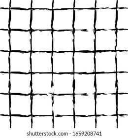 Patrón sin inconvenientes con cuadrados negros sobre un fondo blanco. Excelente para tela, textil. Fondo vectorial.