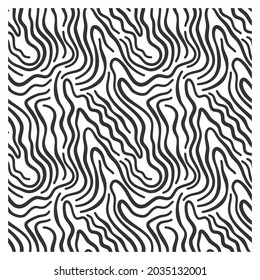 Seamless pattern with black squiggly lines. 