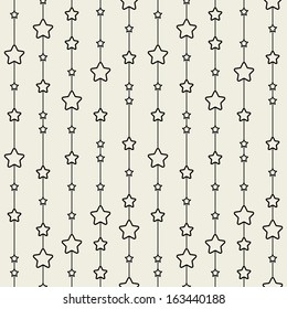 Seamless pattern with black stars.