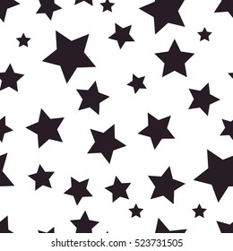 Seamless pattern with black stars