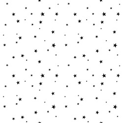 Seamless Pattern With Black Stars On A White Background. Starry Vector Illustration. Black And White Cosmic Wallpaper. EPS 8
