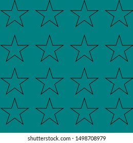 seamless pattern with black stars on green background