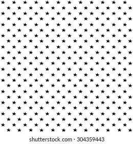 Seamless pattern with black stars on white background. Can be used for wallpaper,  web page backgrounds, wrapping paper, scrap booking and textile or fabric. Vector illustration. EPS 10.