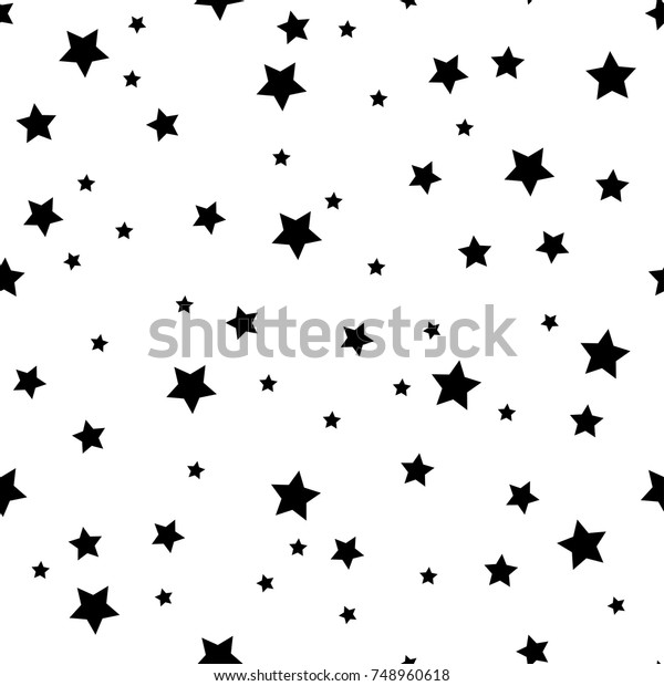 白い背景にシームレスなパターンと黒い星 ベクターイラスト のベクター画像素材 ロイヤリティフリー